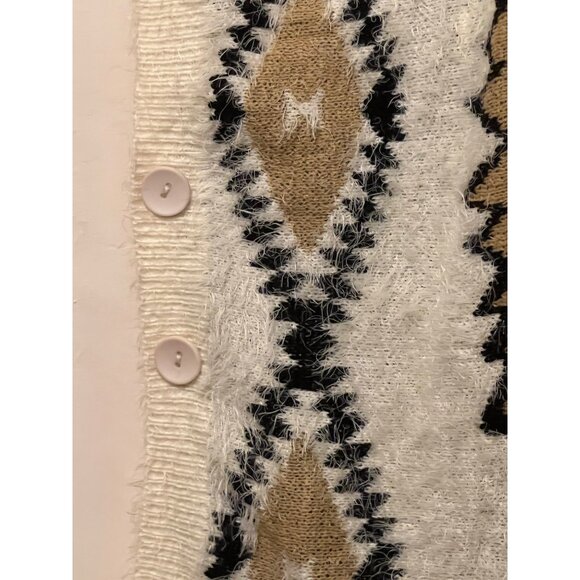 Wishlist S/M Sweater Smock Aztec Soft Buttons Hook & Eye Oversized Outdoors - Picture 9 of 14